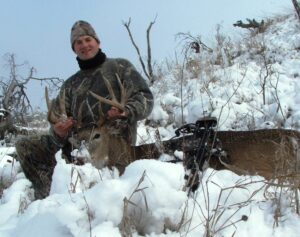 Harsh conditions didn’t stop Eric Miller from braving the cold in South Dakota. He was rewarded with this great buck. 